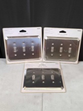 3 Pack of allen + roth Advington Wall Plate Satin Nickel Finish