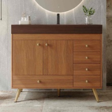 36" Freestanding Bathroom Vanity with Faux Marble Top