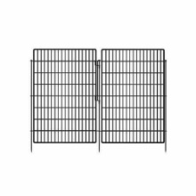 33in . L x 29 in. H Black Metal No Dig Garden Fence Animal Barrier Decorative Outdoor Dog Fence