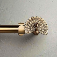 Majestic Peacock Double Curtain Rod - Heavy-Duty 1.125" Adjustable Dual Rod Set
