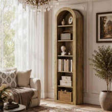 74.8" Arched Bookshelf, 6-Tier Narrow Open Bookcase Display Shelf