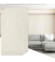 White Marble 47.42 in. x 23.62 in. 3D Faux Stone Wainscoting Textured PU Wall Panels Waterproof