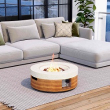28 "W Round Concrete Propane Fire Pit Table