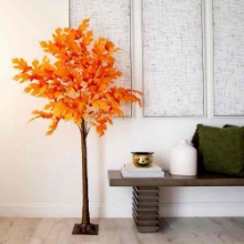 Nearly Natural 6ft. Pre-Lit Autumn Maple Artificial Fall Tree with 300 Warm White LED Lights