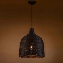 Alldredge 1 - Light Natural Rattan Kitchen Pendant Light Handmade Coastal Dome Shade Hanging Light