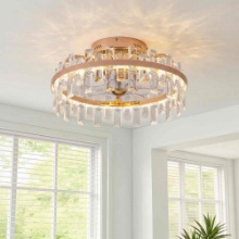 Kamekia 18.89" W Dimmable Crystal Ceiling Fan