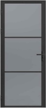 Vente-unique - Reversible door unit in aluminum and smoked glass - H 204 x W 73 cm