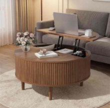 31.5-inch round coffee table with a lift-top