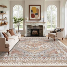 Malaika Machine-Washable Non-Slip Medallion Area Rug