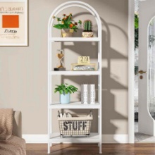 Laddie Arched Bookcase, 4-Tier Storage bookshelf