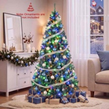 Costway 5Ft Pre-Lit Artificial Christmas Tree Hinged 150 LED Lights