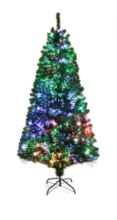 Costway 7ft Pre-lit Fiber Optic PVC Artificial Xmas Tree