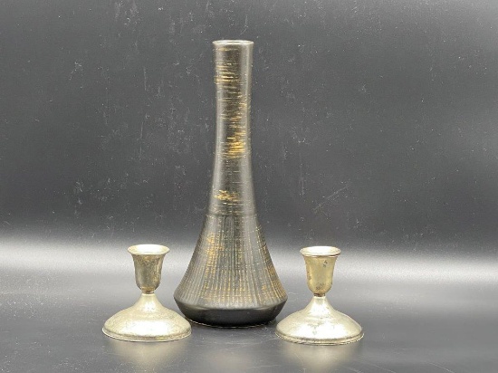 Vase and candle holders