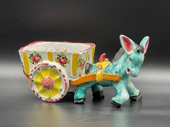 ceramic Donkey/cart
