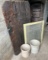 Lot of 2 Antique Crocks Window & Old Table Top