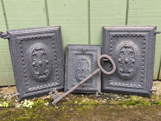 Cast Iron Door Lot & Key