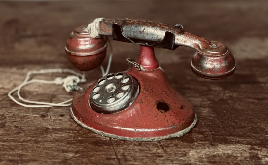 Vintage red rotary dial toy
