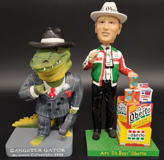 Gangster Gator and Art “Oh Boy” Oberto Bobbleheads