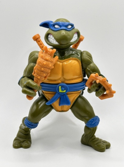 1991 TMNT/Teenage Mutant Ninja Turtles Leonardo with Storage Shell Action Figure