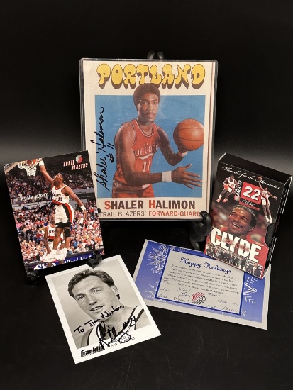 Vintage Signed Blazers Memorabilia and Clyde VHS
