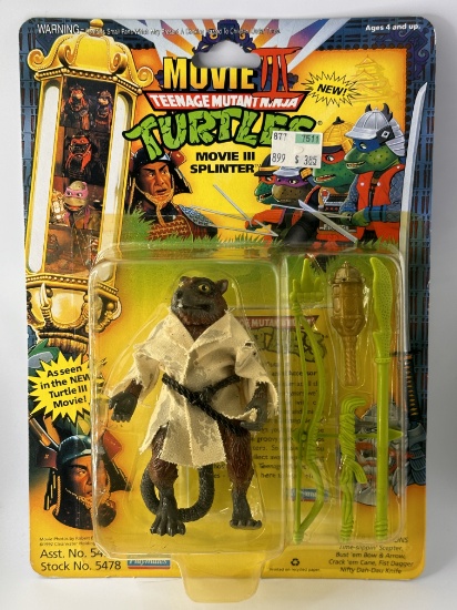 1992 TMNT/Teenage Mutant Ninja Turtles Playmates Movie III Splinter Action Figure