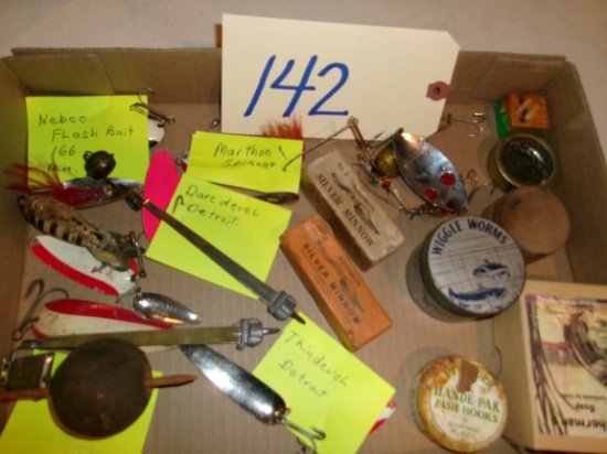 Red Eye Wigglers, Johnson Silver spoons w/box