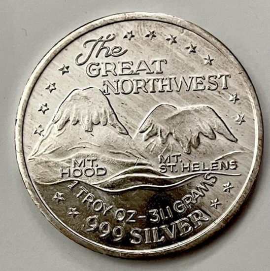 The Great Northwest Silver Trade Unit 1 oz .999 Fine Silver Round
