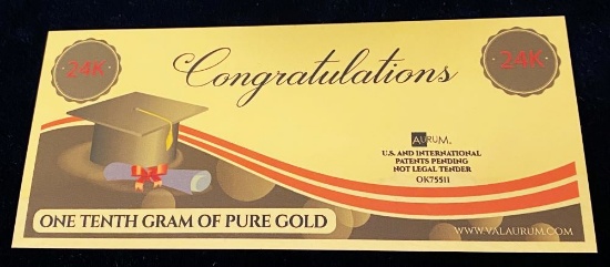 Graduation Gold 24K 1/10 Gram Certificate