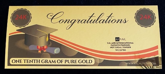 Graduation Gold 24K 1/10 Gram Certificate