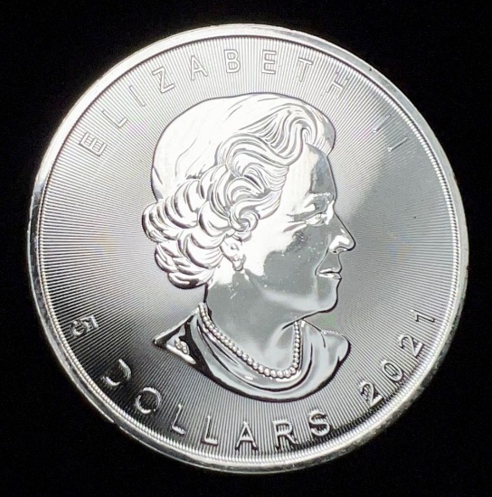 2021 Canadian Maple Leaf .9999 Fine Silver 1 oz $5 Coin