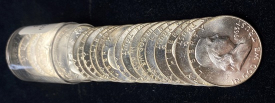 Roll (20) BU-63P Franklin Half Dollars