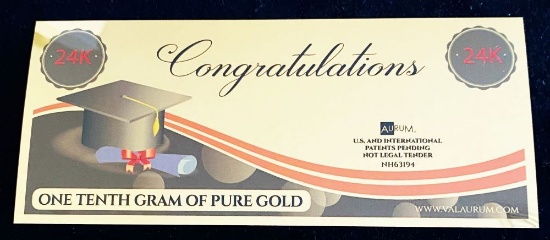 Graduation Gold 24K 1/10 Gram Certificate