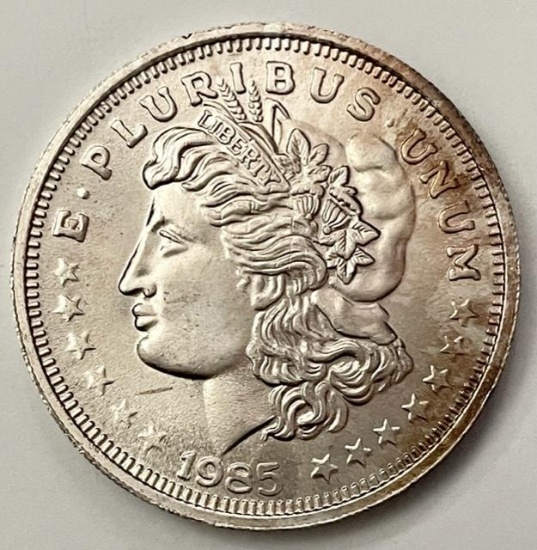 1985 Silver Trade Unit Morgan Design 1 oz .999 Fine Silver Round