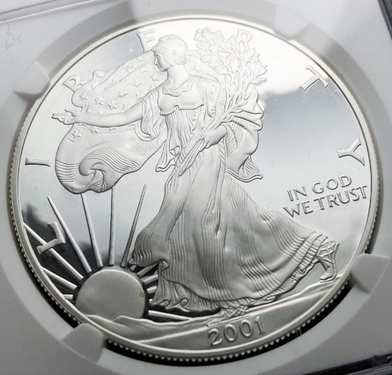 2001-W Proof American Silver Eagle NGC PF69 Ultra Cameo