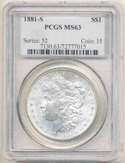 1881-S Morgan Silver Dollar PCGS MS63