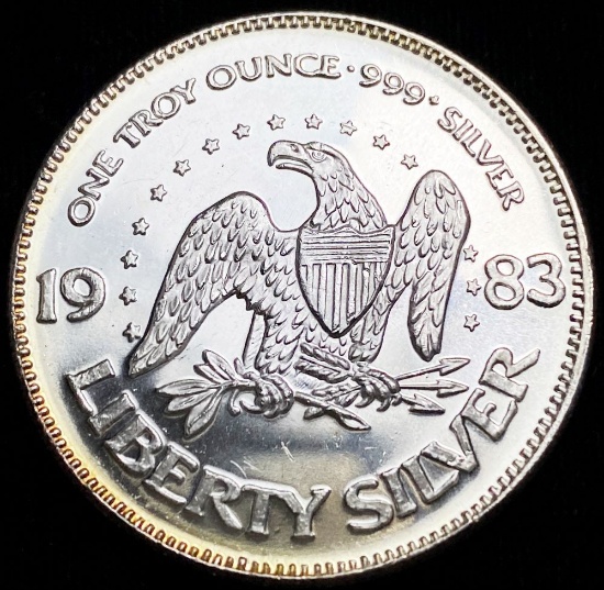 1983 Life Liberty Happiness 1 oz Silver