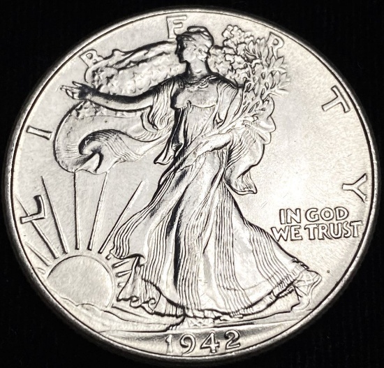 1942 Walking Liberty Half Dollar AU/BU