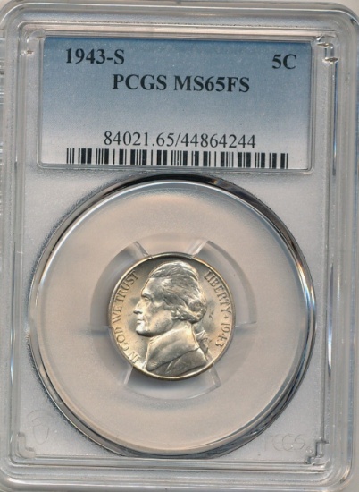 1943-D Jefferson Nickel PCGS MS66FS
