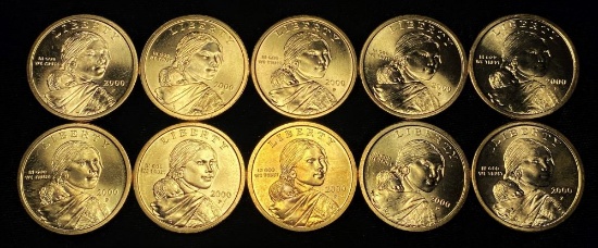Mostly Uncirculated 2000-P Sacagawea (10-Coins)