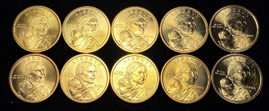 Mostly Uncirculated 2000-P Sacagawea (10-Coins)