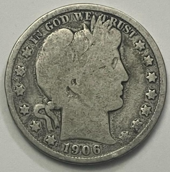 1906 Barber Silver Half Dollar
