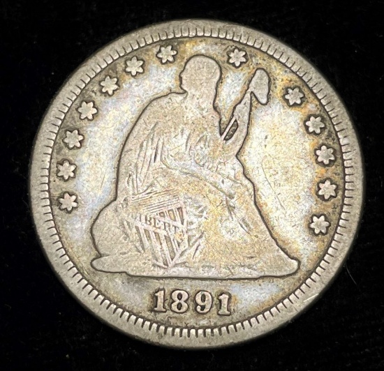 1891-S Seated Liberty Quarter Fine Condition