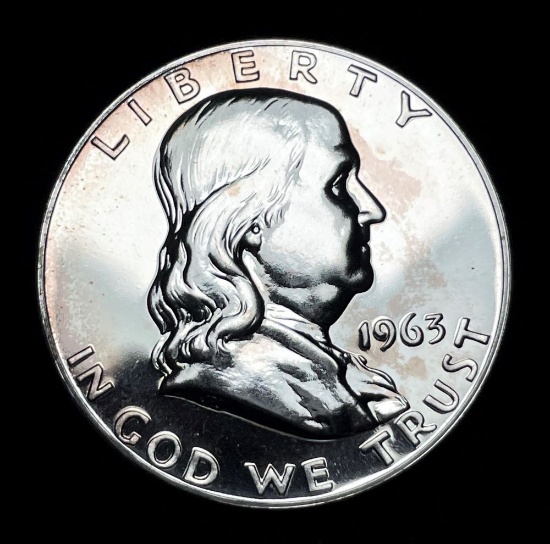 1963 High Grade Franklin Silver Half Dollar Proof