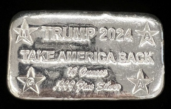 MAGA Trump 2024 10 ozt .999 Fine Silver Bar
