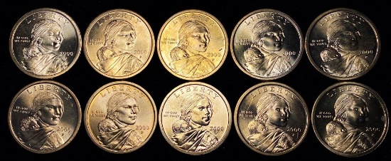 Mostly Uncirculated 2000-P Sacagawea (10-Coins)