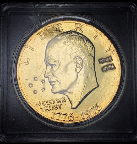 Golden 1976 Eisenhower Dollar