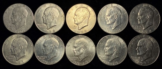 1971-1976 Eisenhower Ike Dollar (10-Coins)