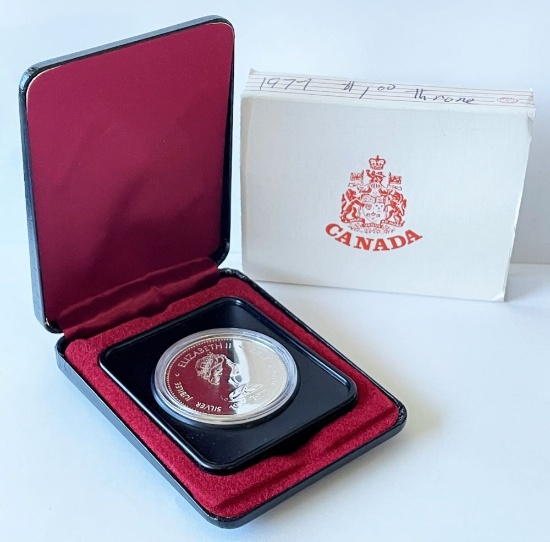 1977 Silver Proof Canada Dollar Throne Of The Senate