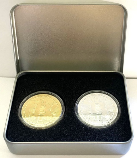 (2) Bitcoin 2013 1 ozt .999 Copper Rounds