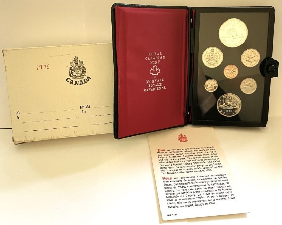1975 Royal Canadian Mint Double $1 Proof 7-Coin Set OGP